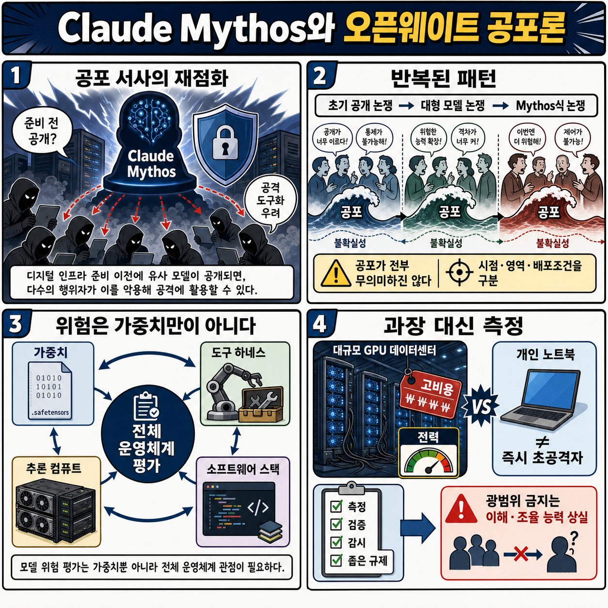 Claude Mythos and misguided open-weight fearmongering 내용을 설명하는 본문 이미지