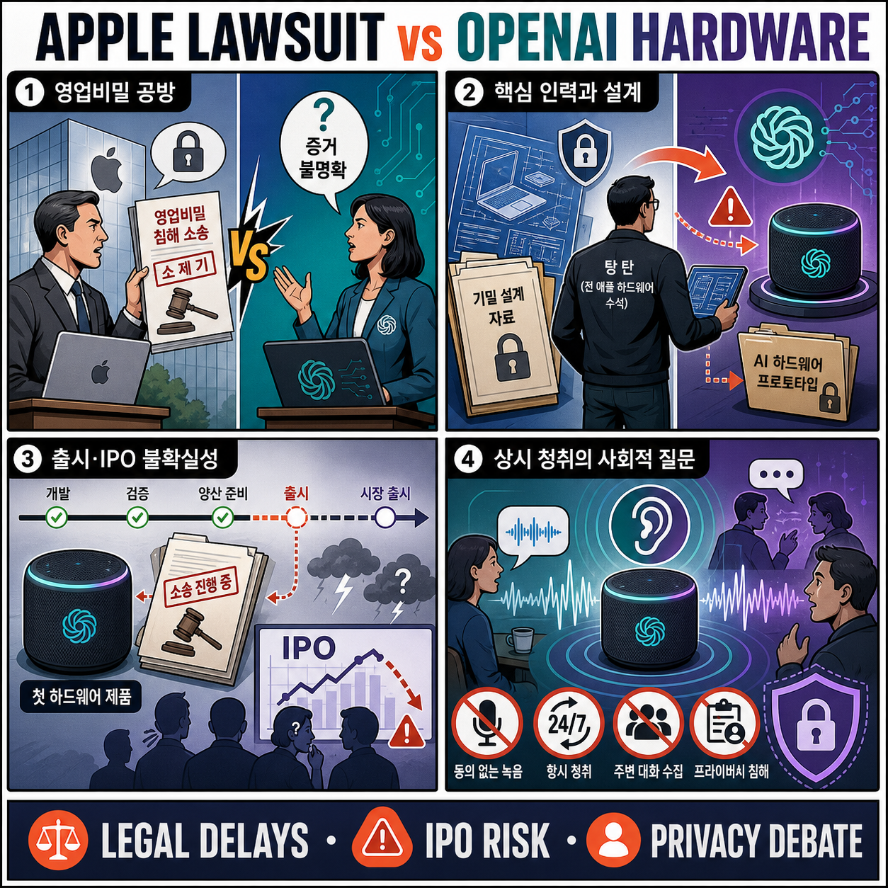 Can an Apple lawsuit derail OpenAI’s hardware plans? 내용을 설명하는 본문 이미지