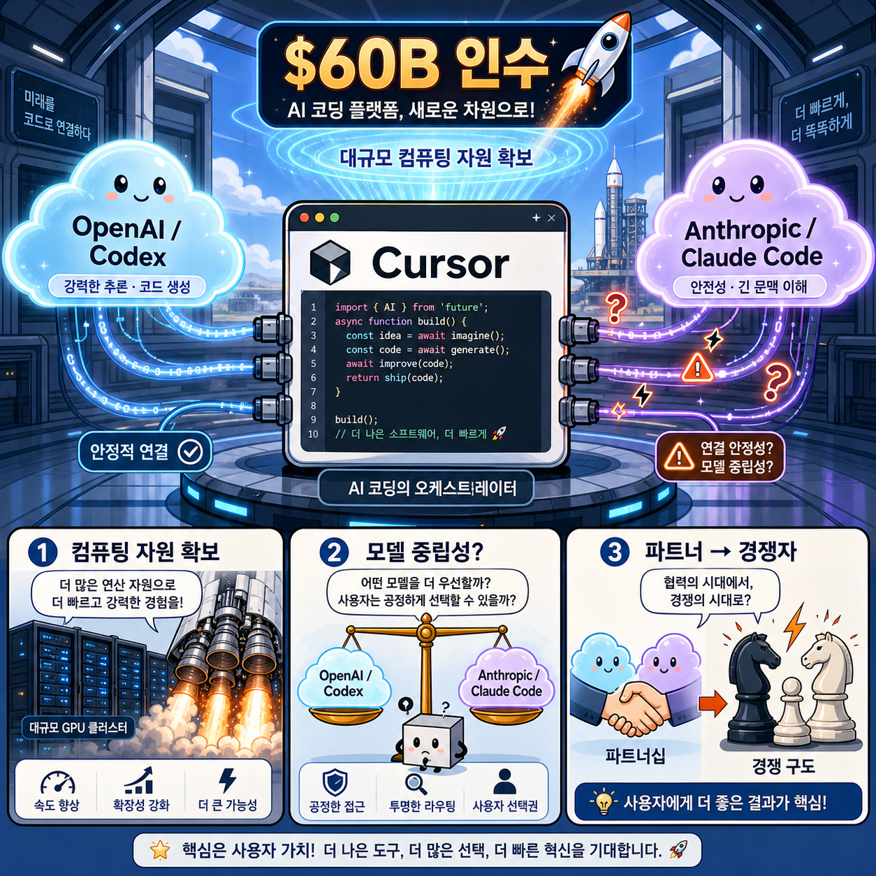 Can Cursor Remain a Platform for OpenAI and Anthropic’s Models Inside SpaceX? 내용을 설명하는 본문 이미지