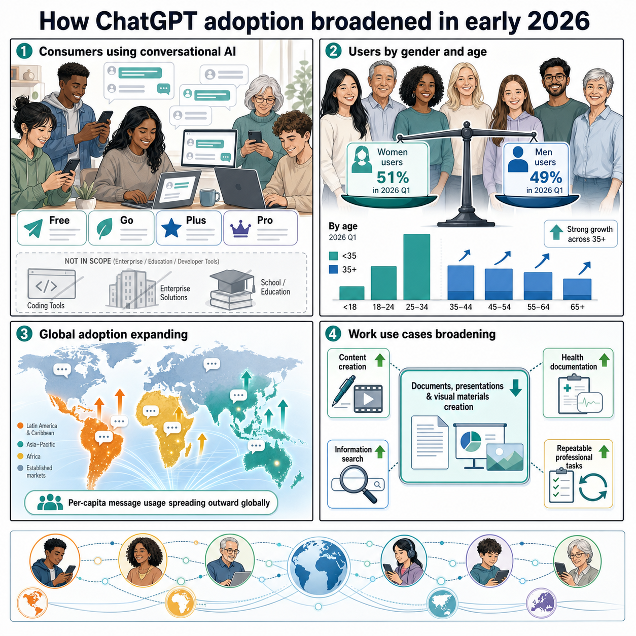 How ChatGPT adoption broadened in early 2026 내용을 설명하는 본문 이미지