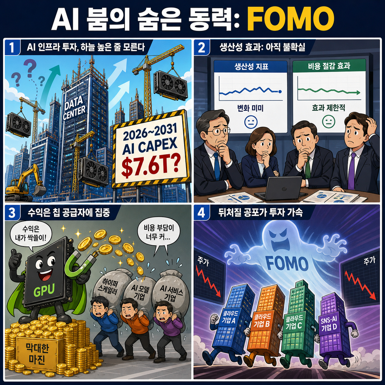 ‘FOMO has proven a stronger incentive than poor stock performance’: Goldman Sachs finds insecurity is a key part of the AI boom 내용을 설명하는 본문 이미지
