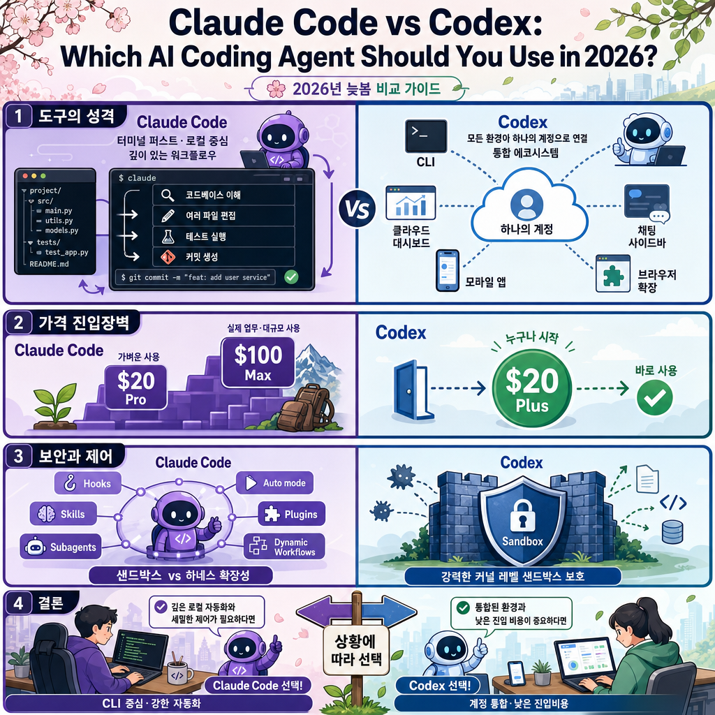 Claude Code vs Codex: Which AI Coding Agent Should You Use in 2026? 내용을 설명하는 본문 이미지