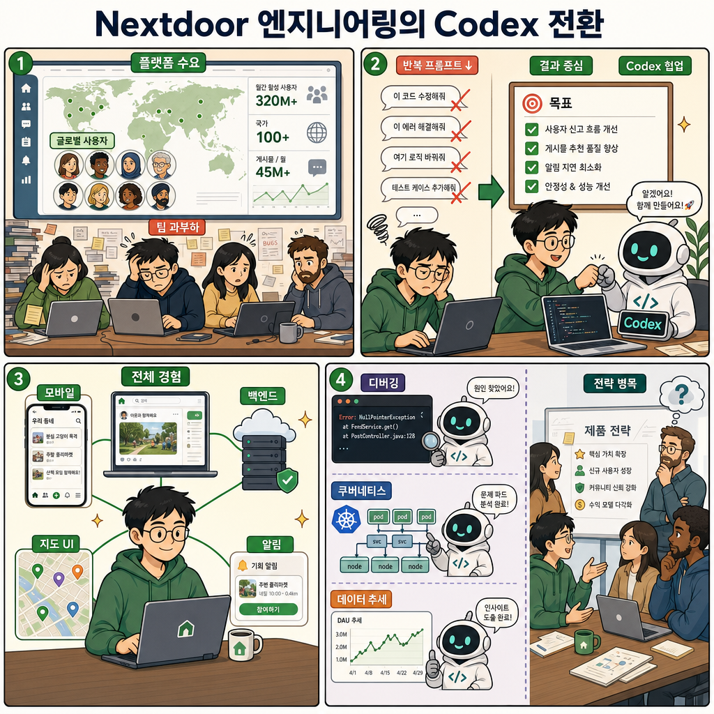 How engineers at Nextdoor use Codex to build without limits 내용을 설명하는 본문 이미지