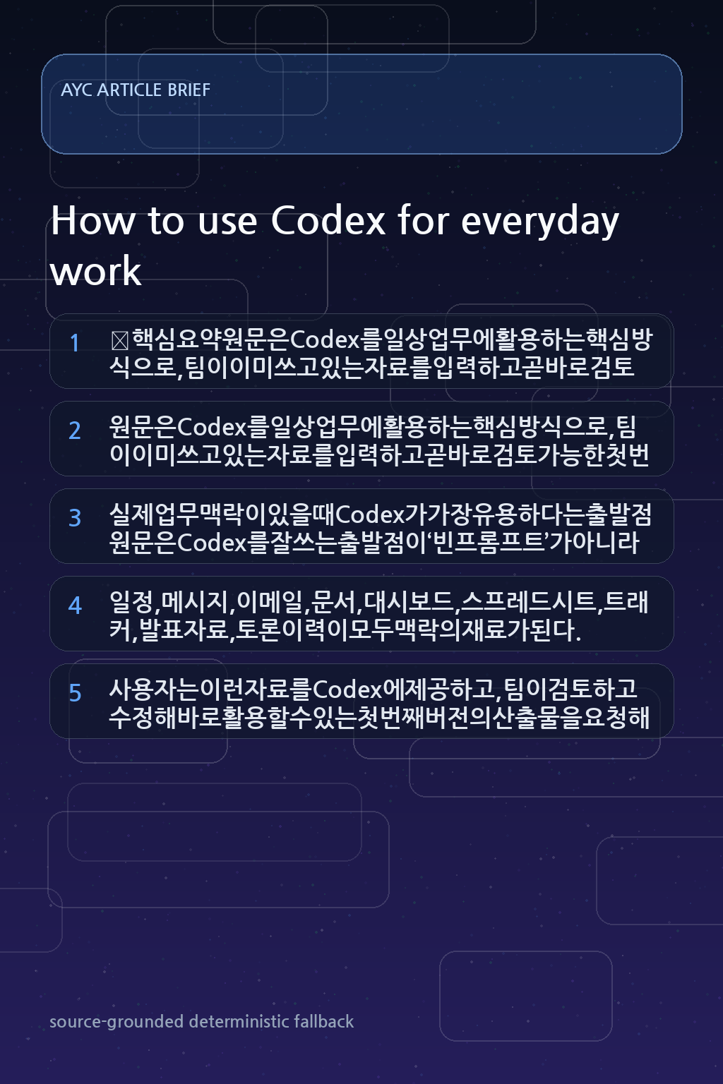 How to use Codex for everyday work 내용을 설명하는 본문 이미지