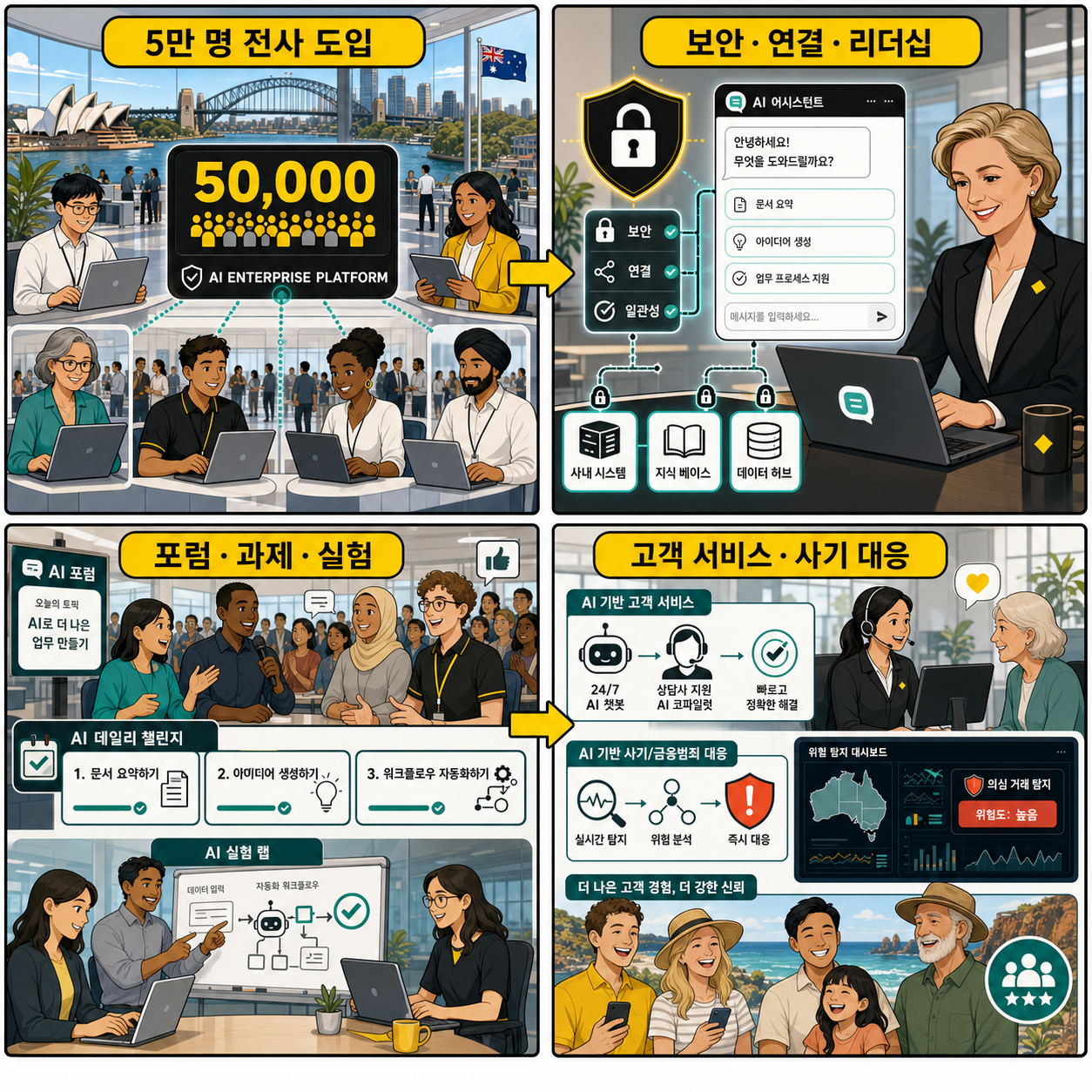 Commonwealth Bank of Australia builds AI fluency at scale 내용을 설명하는 본문 이미지
