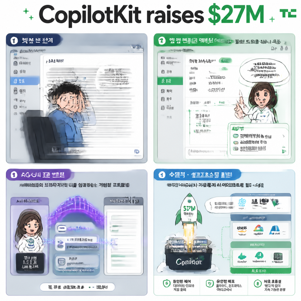CopilotKit raises $27M to help devs deploy app-native AI agents 내용을 설명하는 본문 이미지