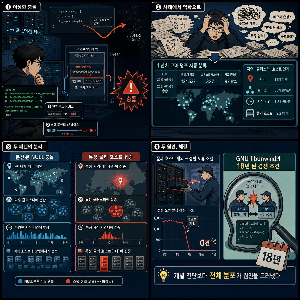 Core dump epidemiology: fixing an 18-year-old bug 내용을 설명하는 본문 이미지