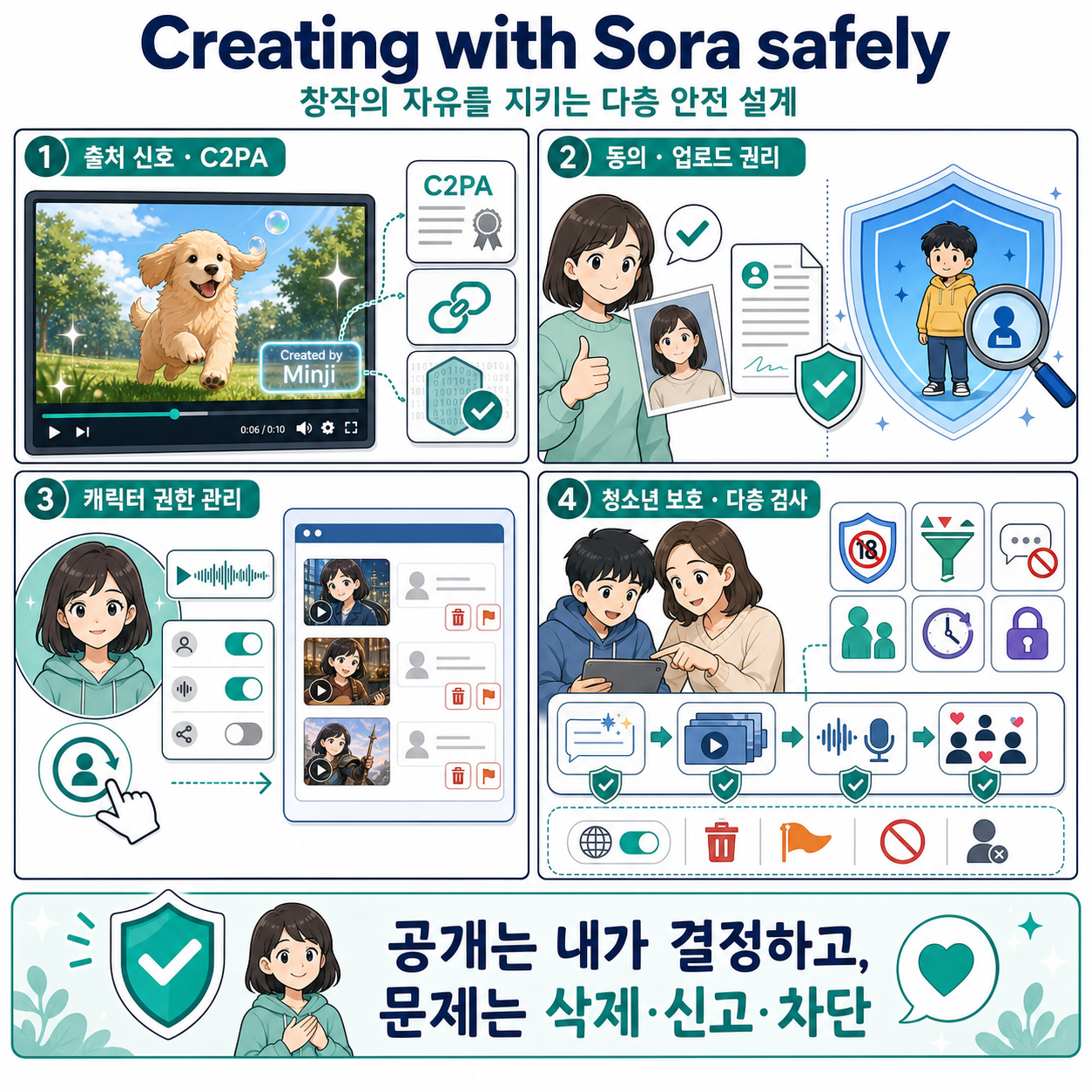 Creating with Sora safely 내용을 설명하는 본문 이미지