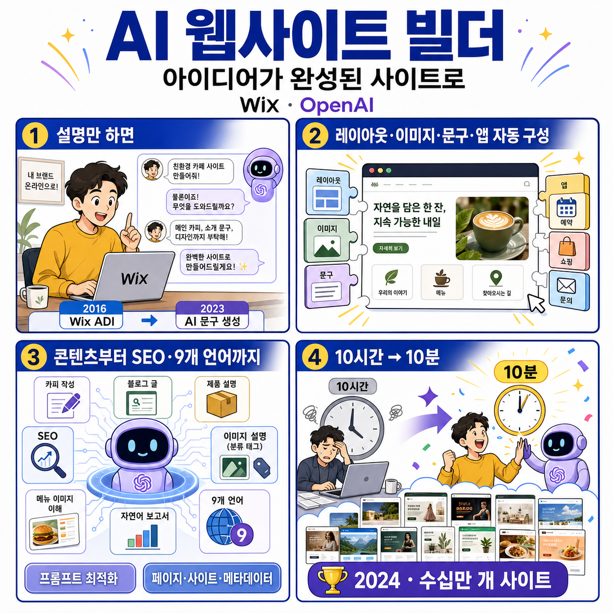 Creating websites in minutes with AI Website Builder 내용을 설명하는 본문 이미지
