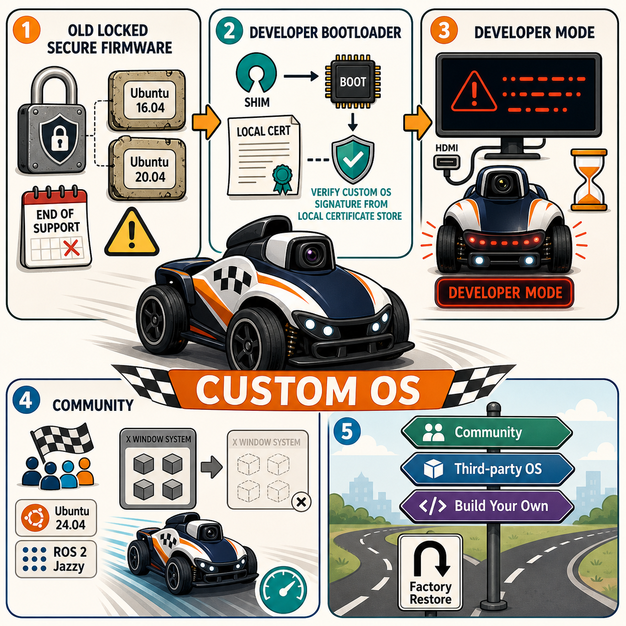 Custom OS installation now available on AWS DeepRacer devices 내용을 설명하는 본문 이미지