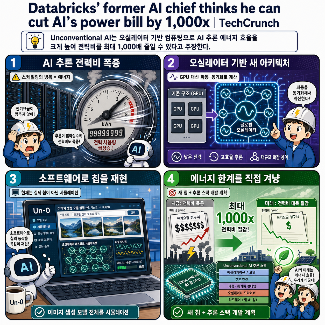 Databricks’ former AI chief thinks he can cut AI’s power bill by 1,000x 내용을 설명하는 본문 이미지