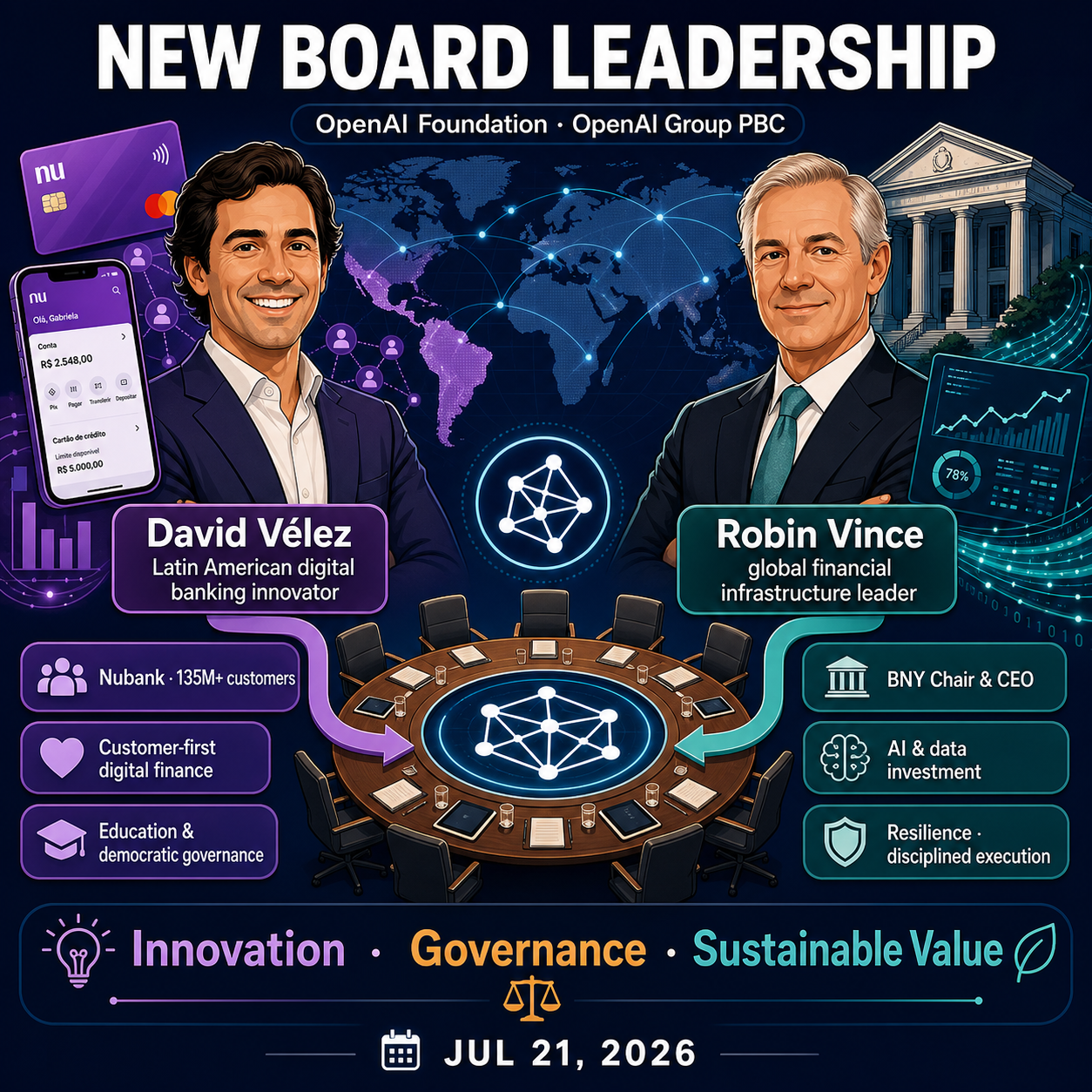 David Vélez and Robin Vince join the boards of the OpenAI Foundation and OpenAI Group PBC 내용을 설명하는 본문 이미지