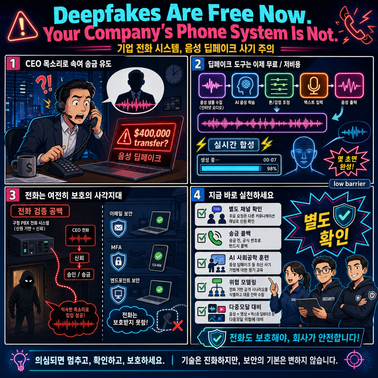 Deepfakes Are Free Now. Your Company’s Phone System Is Not. 내용을 설명하는 본문 이미지