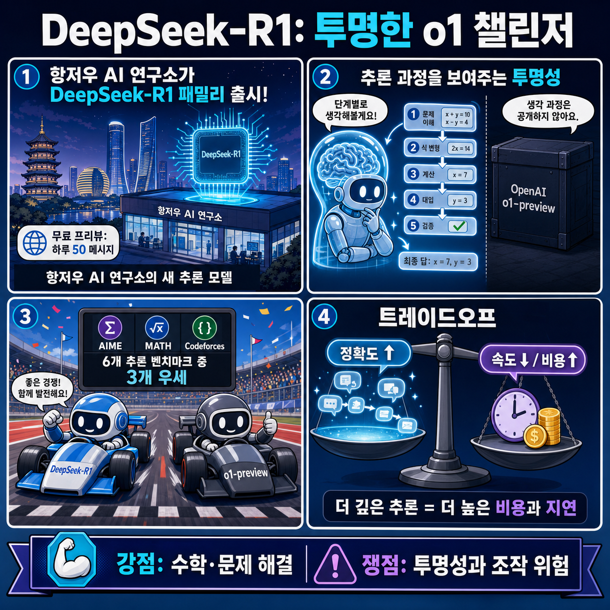 DeepSeek-R1, A Transparent Challenger to OpenAI o1 내용을 설명하는 본문 이미지