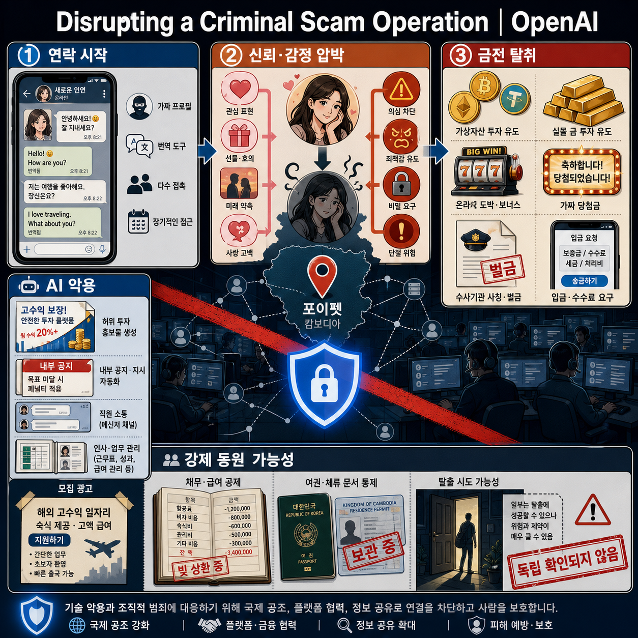Disrupting a Criminal Scam Operation 내용을 설명하는 본문 이미지