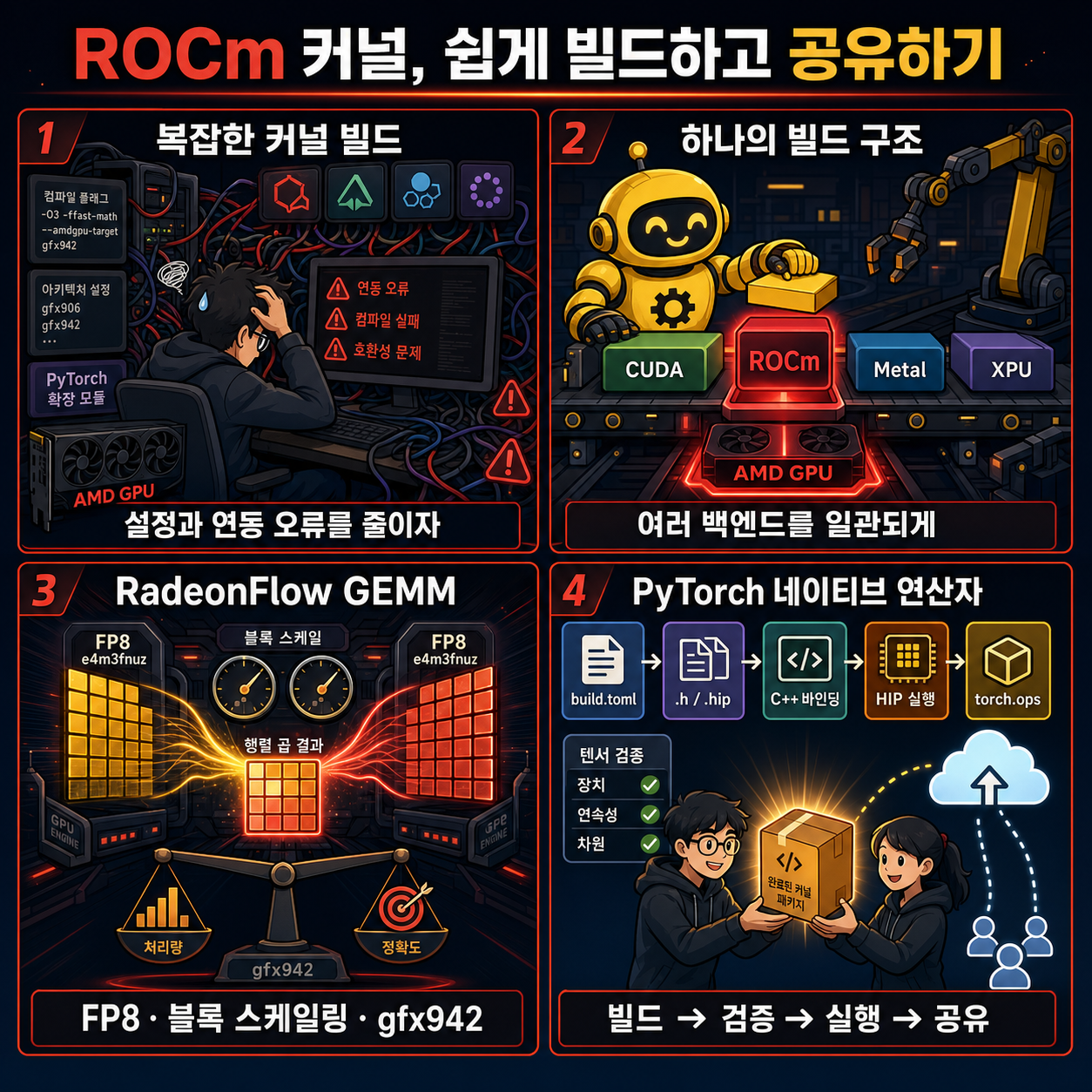 Easily Build and Share ROCm Kernels with Hugging Face 내용을 설명하는 본문 이미지