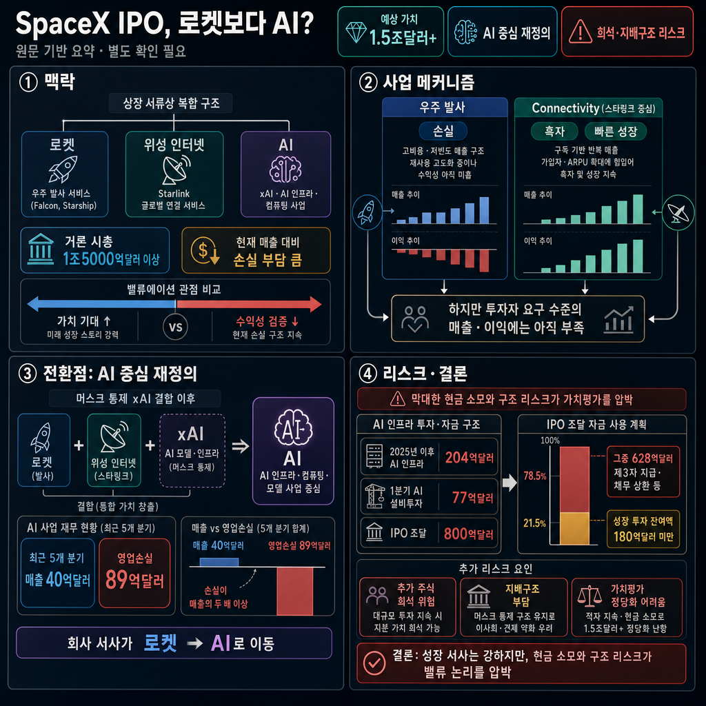 Elon Musk's SpaceX IPO filing just told us what business he's betting on for the future—and it's not rockets 내용을 설명하는 본문 이미지