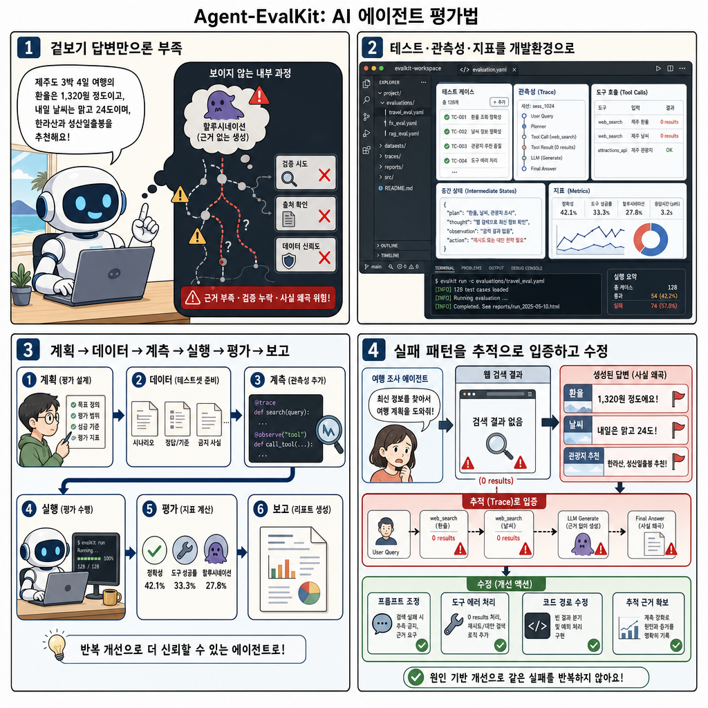 Evaluate AI agents systematically with Agent-EvalKit 내용을 설명하는 본문 이미지