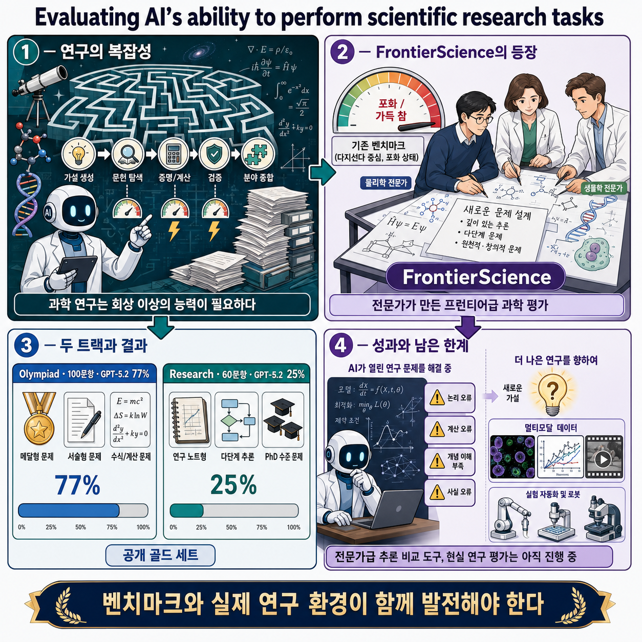 Evaluating AI’s ability to perform scientific research tasks 내용을 설명하는 본문 이미지