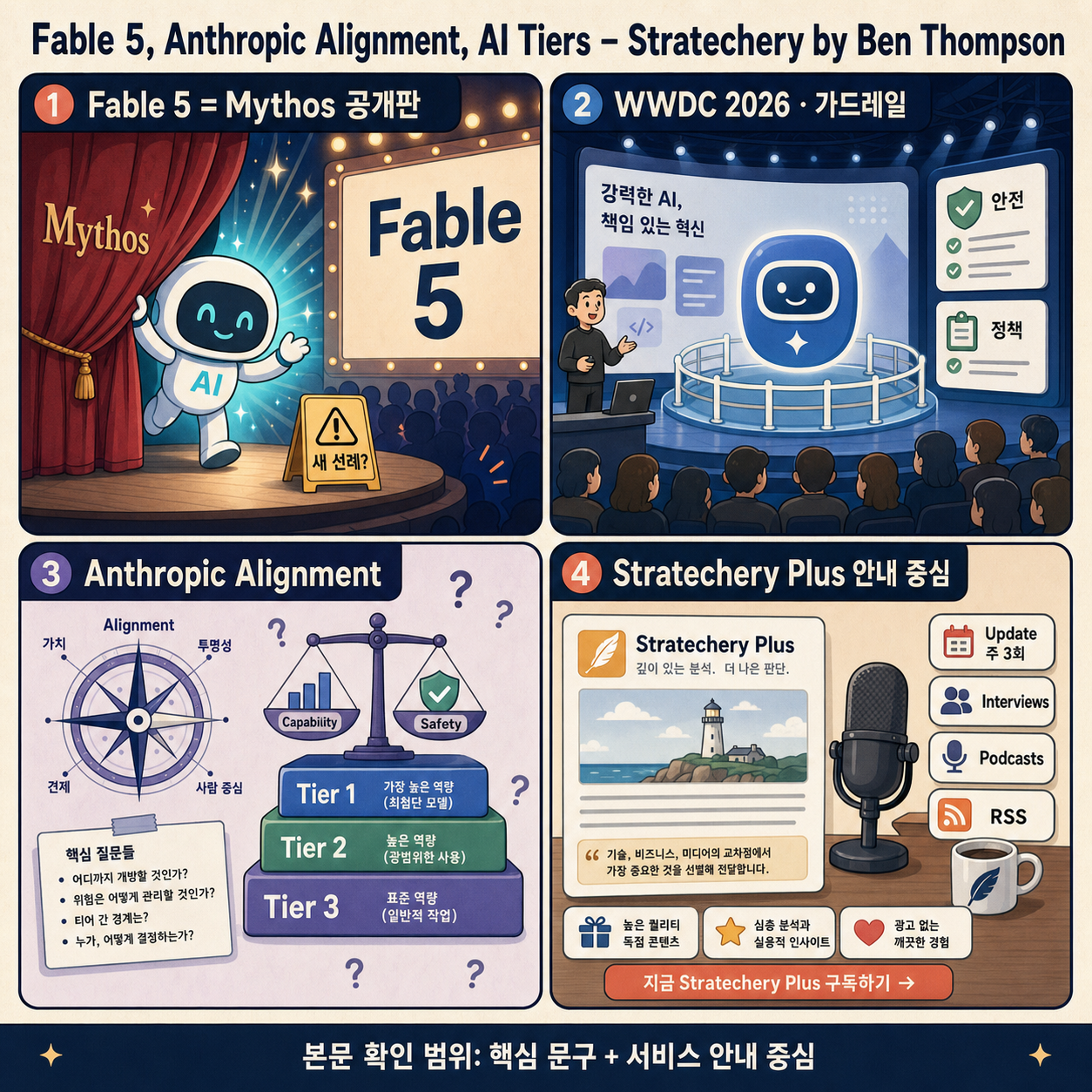 Fable 5, Anthropic Alignment, AI Tiers – Stratechery by Ben Thompson 내용을 설명하는 본문 이미지