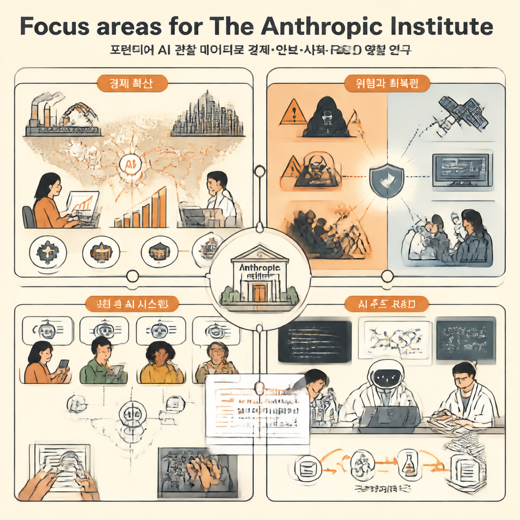 Focus areas for The Anthropic Institute 내용을 설명하는 본문 이미지