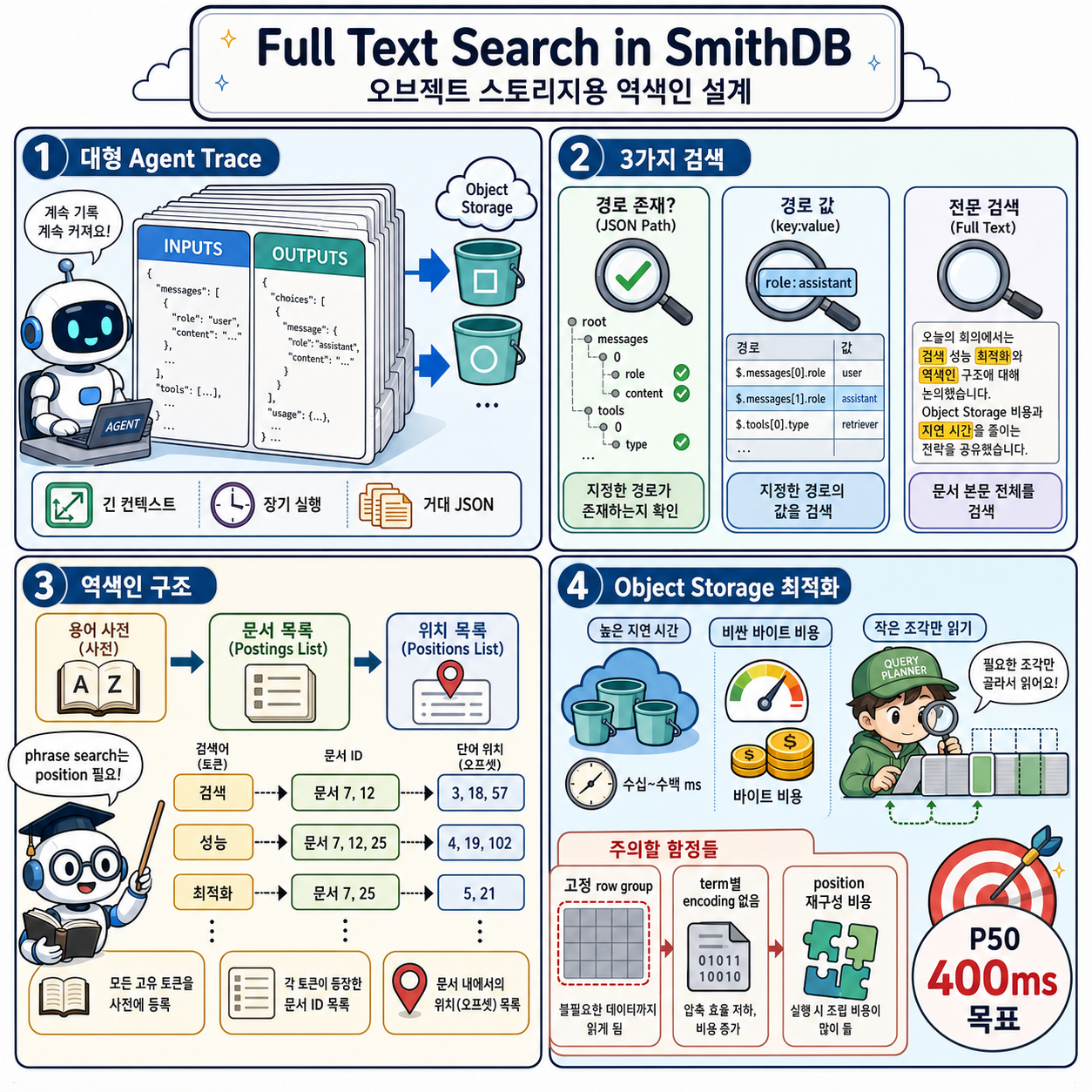 Full Text Search in SmithDB: Designing an Inverted Index for Object Storage 내용을 설명하는 본문 이미지