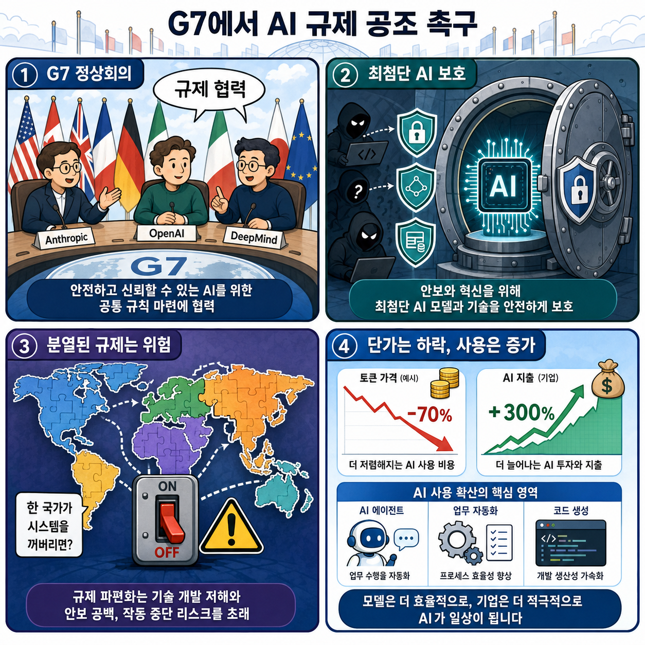 AI chiefs call for regulation collaboration at the G7 summit 내용을 설명하는 본문 이미지