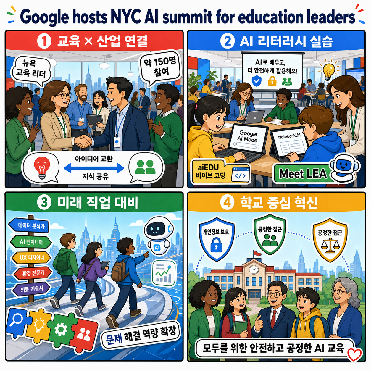 Google hosts NYC AI summit for education leaders 내용을 설명하는 본문 이미지