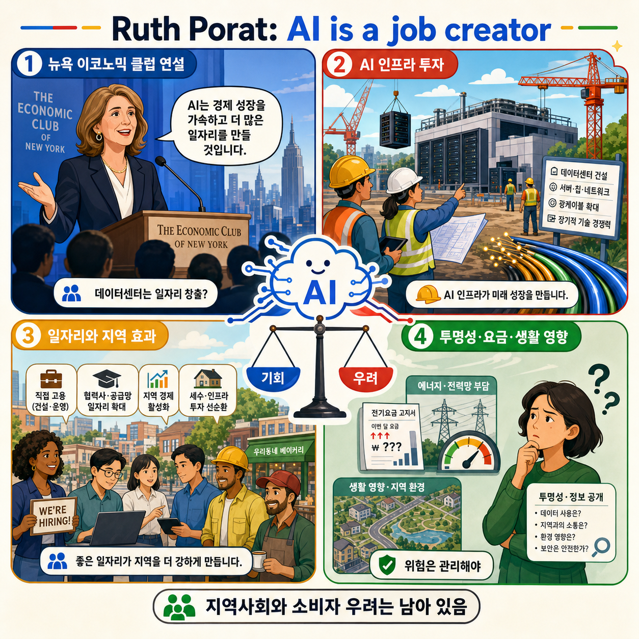 Google’s Ruth Porat takes a rosy view of AI’s impact on communities: ‘This is a job creator’ 내용을 설명하는 본문 이미지
