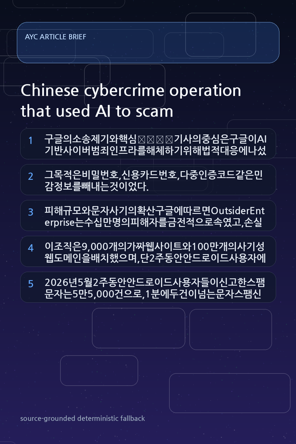 Chinese cybercrime operation that used AI to scam 'hundreds of thousands of victims' sued by Google 내용을 설명하는 본문 이미지