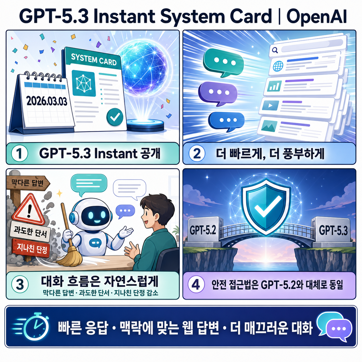 GPT-5.3 Instant System Card 내용을 설명하는 본문 이미지