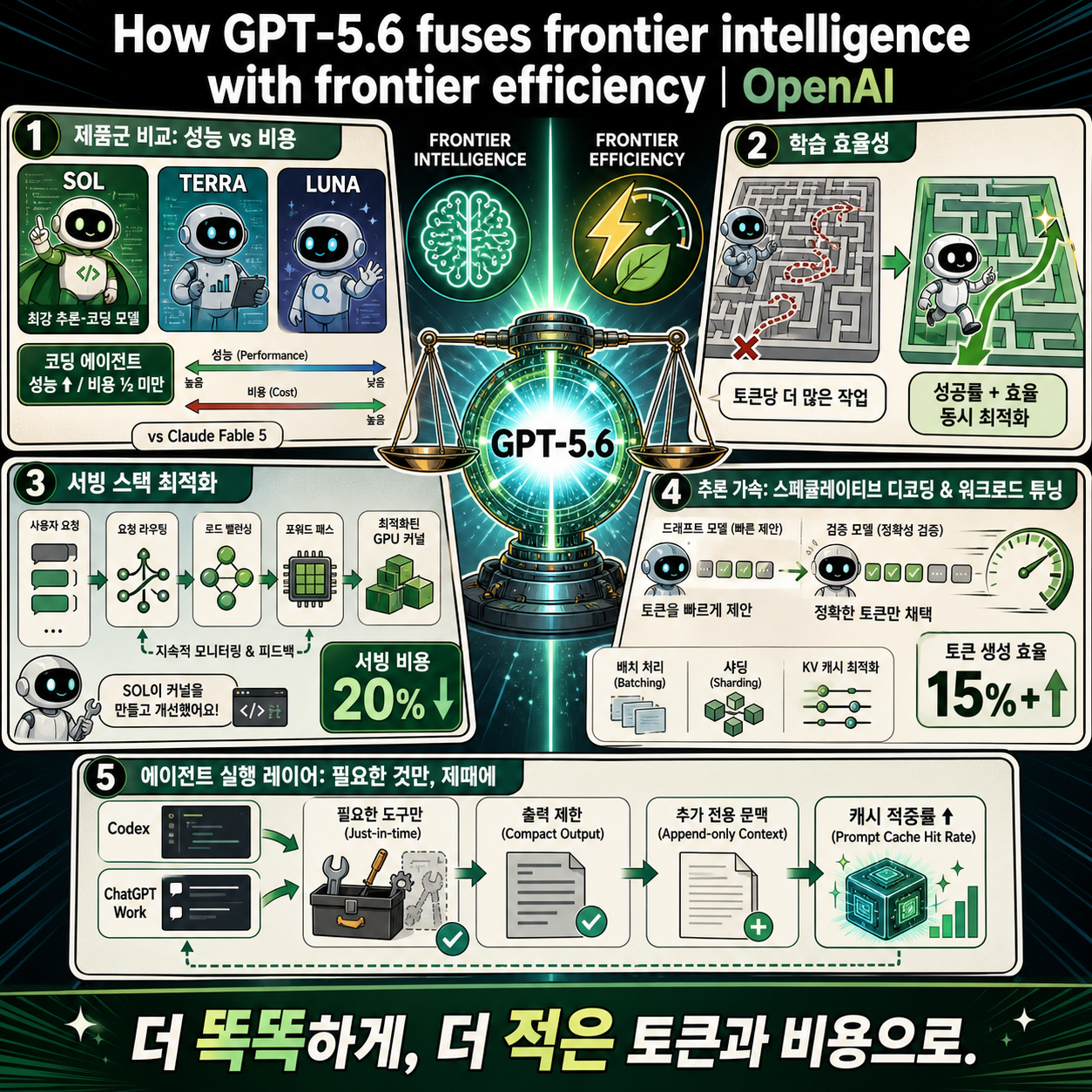 How GPT-5.6 fuses frontier intelligence with frontier efficiency 내용을 설명하는 본문 이미지