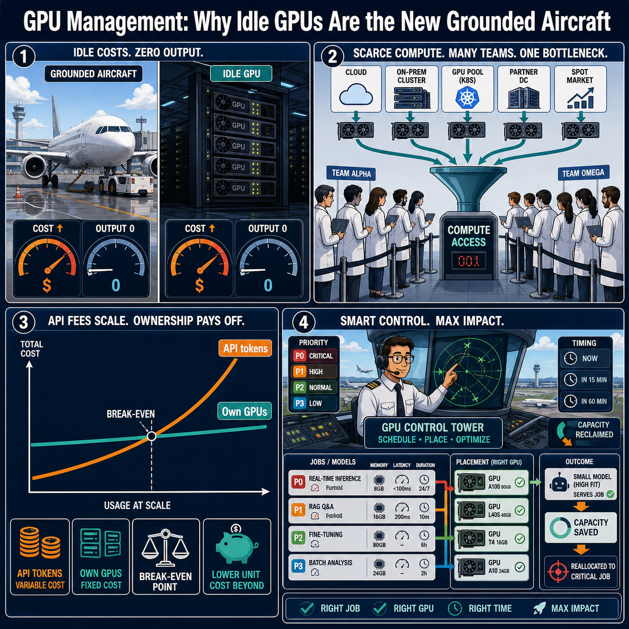GPU Management: Why Idle GPUs Are the New Grounded Aircraft 내용을 설명하는 본문 이미지