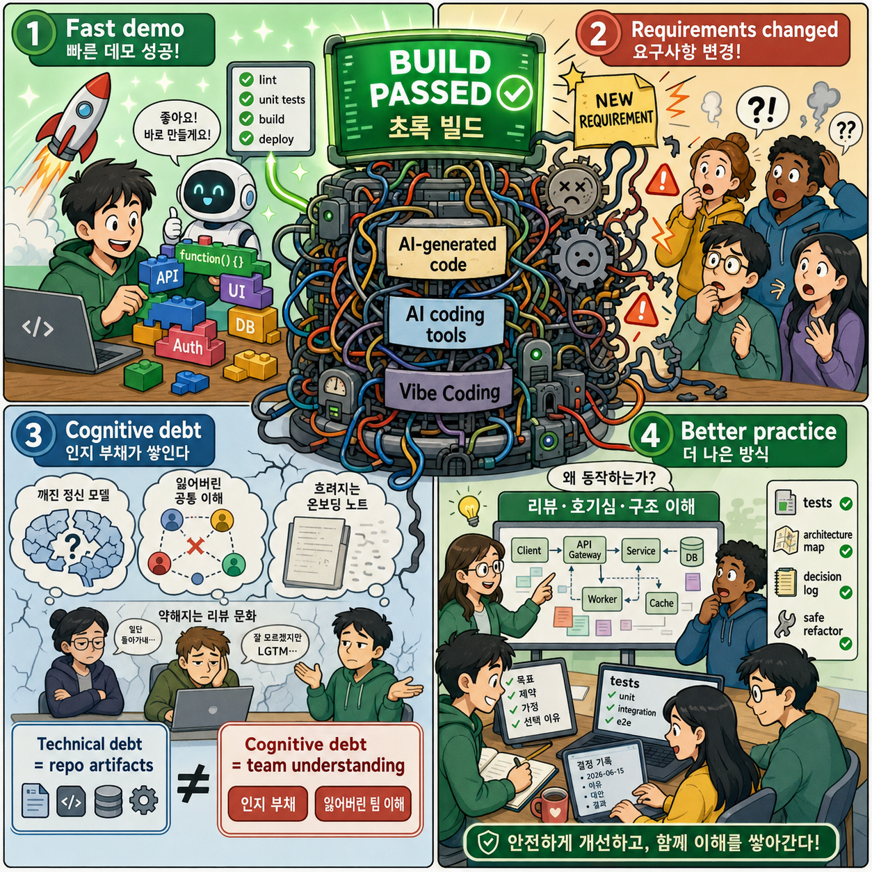 Green Build, Lost Team: The Cognitive Debt of Vibe Coding 내용을 설명하는 본문 이미지