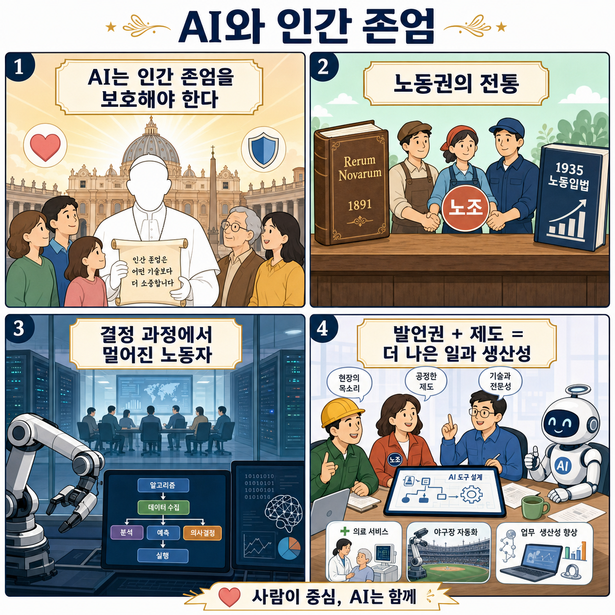 Heeding the pope’s call to ensure AI protects human dignity 내용을 설명하는 본문 이미지