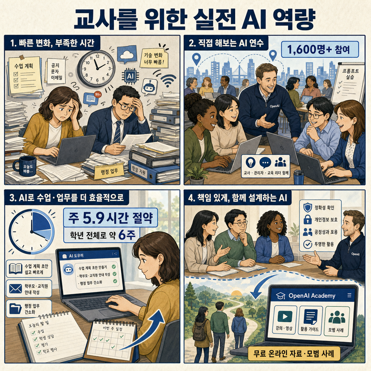 Helping K–12 educators build practical AI skills 내용을 설명하는 본문 이미지