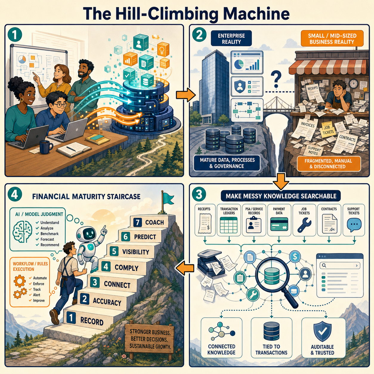 The Hill-Climbing Machine. What Satya Nadella Got Right — and the… 내용을 설명하는 본문 이미지