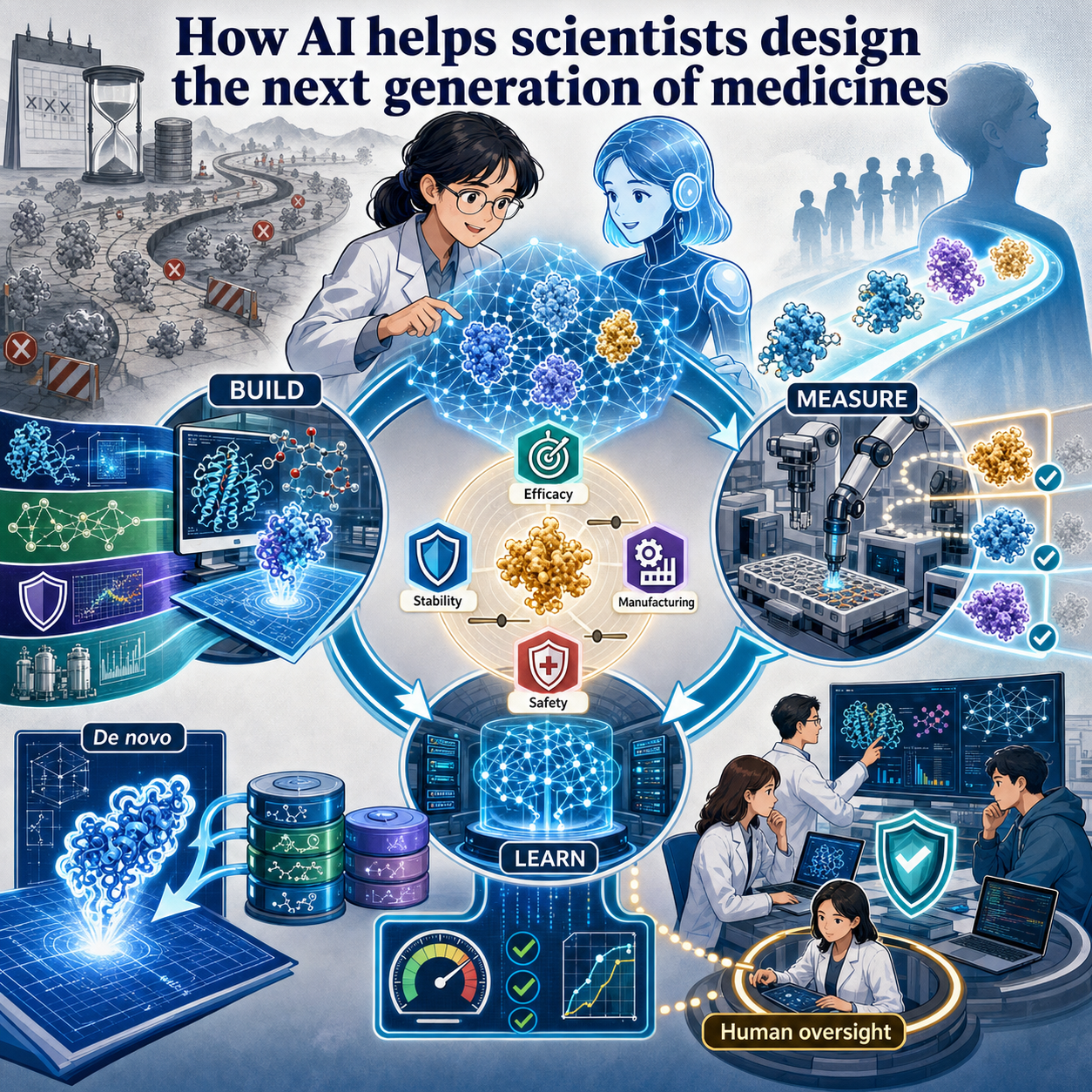 How AI helps scientists design the next generation of medicines 내용을 설명하는 본문 이미지