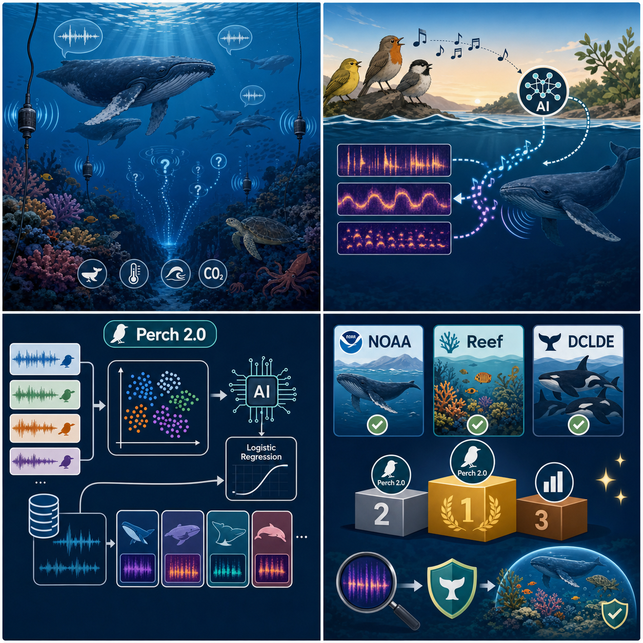 How AI trained on birds is surfacing underwater mysteries 내용을 설명하는 본문 이미지