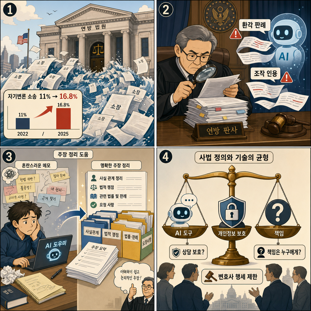 How courts are coping with a flood of AI-generated lawsuits 내용을 설명하는 본문 이미지