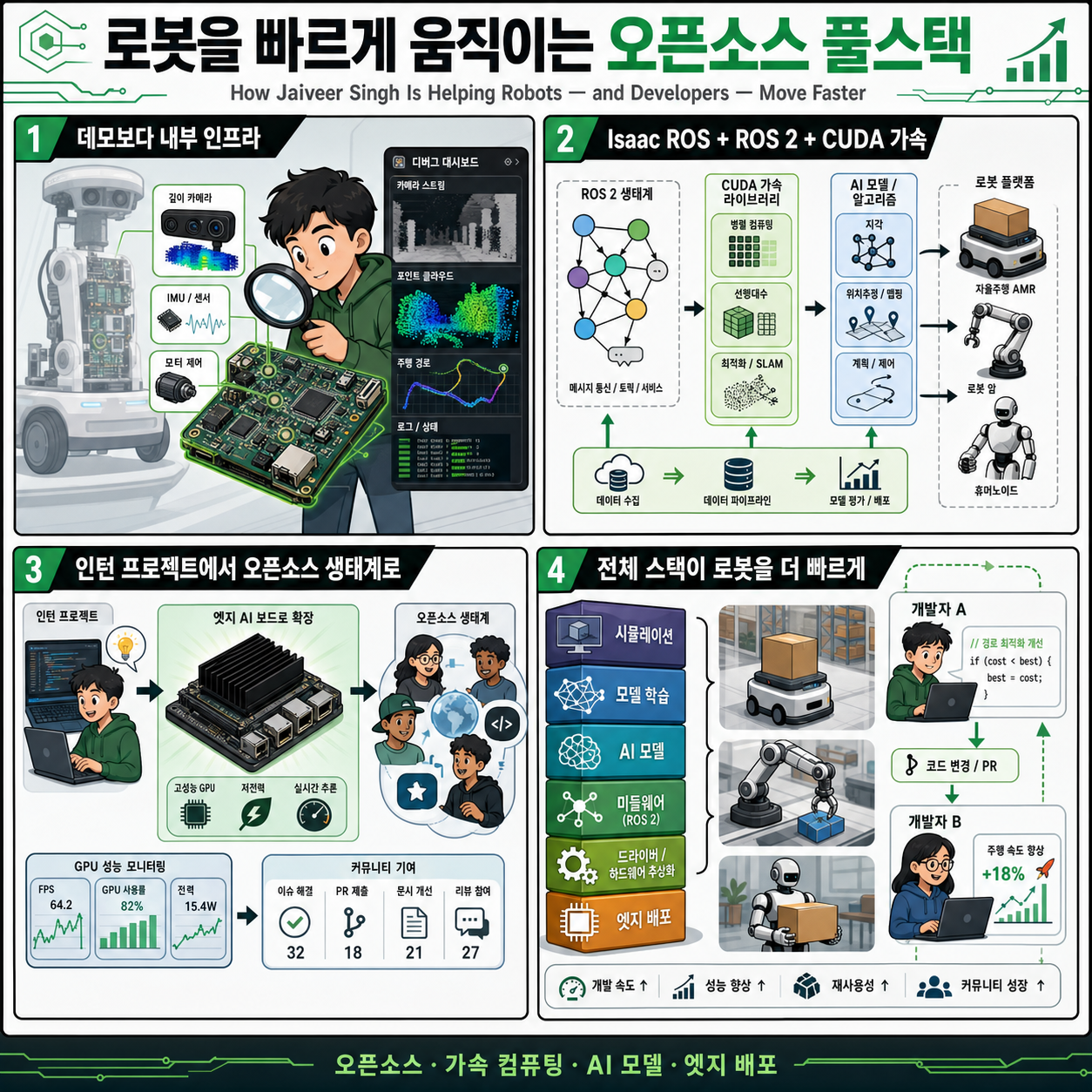 How Jaiveer Singh Is Helping Robots — and Developers — Move Faster 내용을 설명하는 본문 이미지