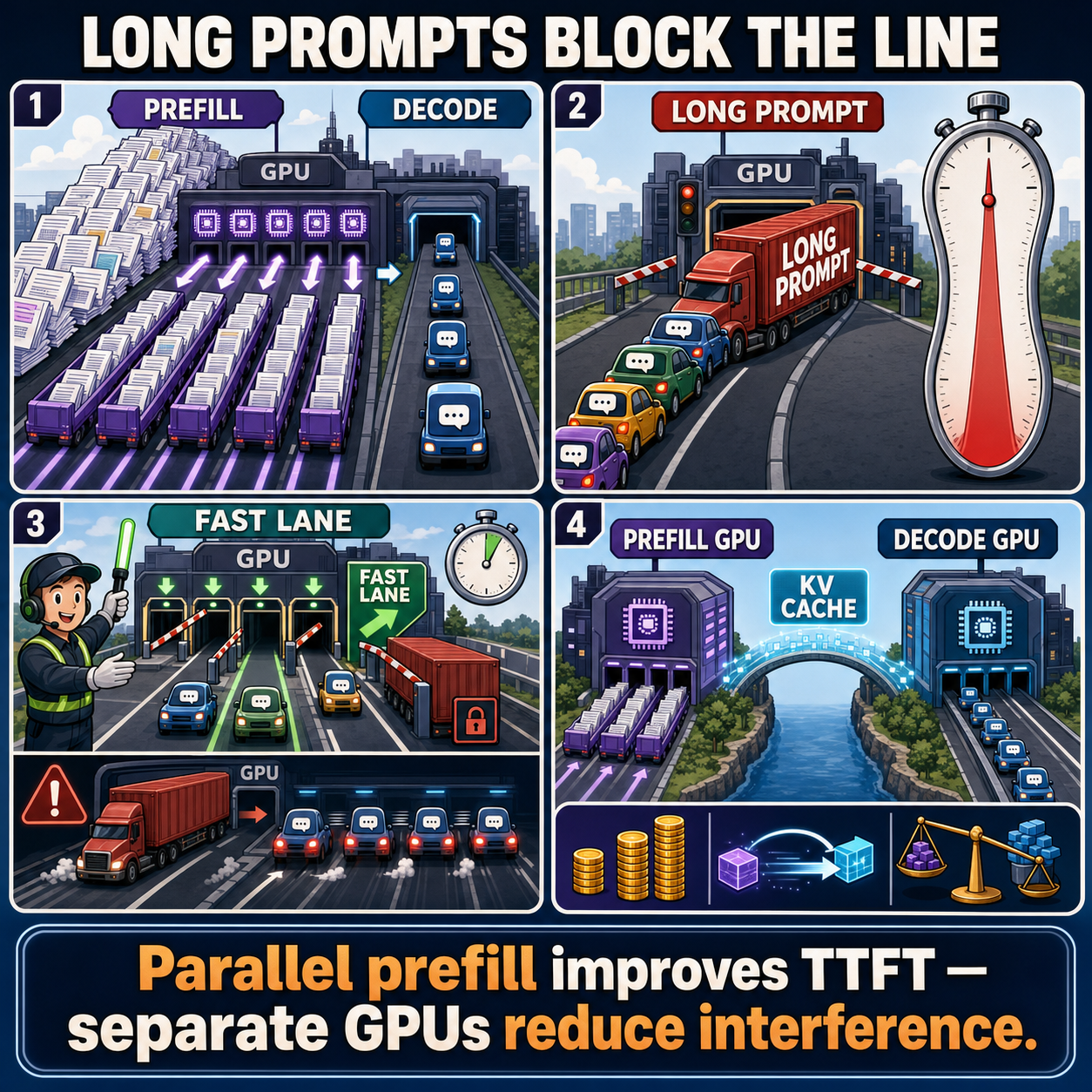 How Long Prompts Block Other Requests - Optimizing LLM Performance 내용을 설명하는 본문 이미지