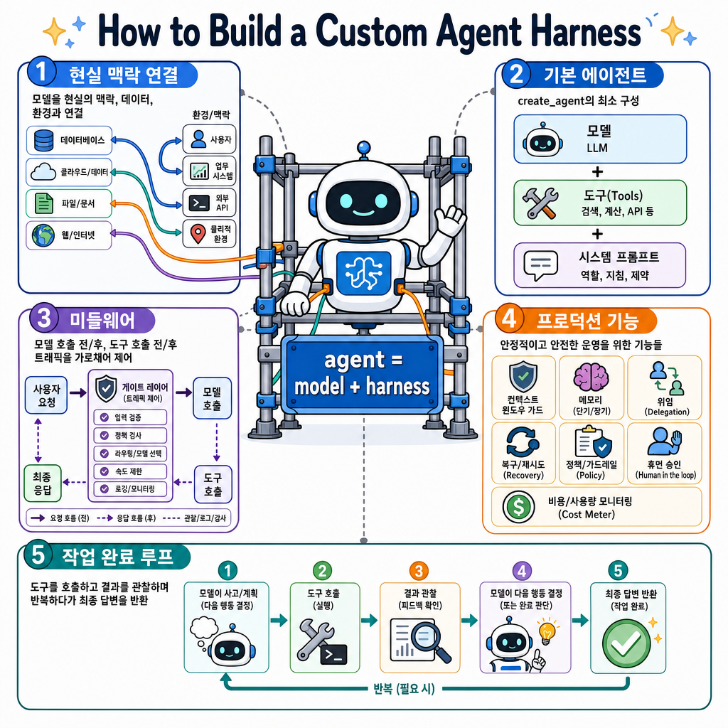 How to Build a Custom Agent Harness 내용을 설명하는 본문 이미지