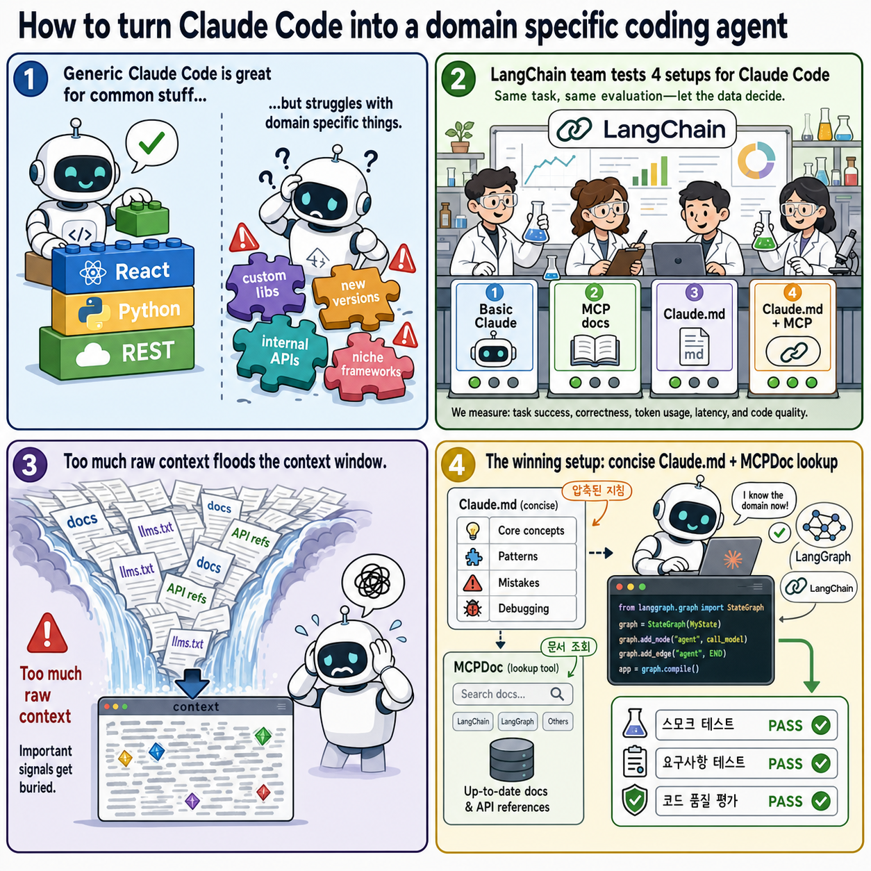 How to turn Claude Code into a domain specific coding agent 내용을 설명하는 본문 이미지
