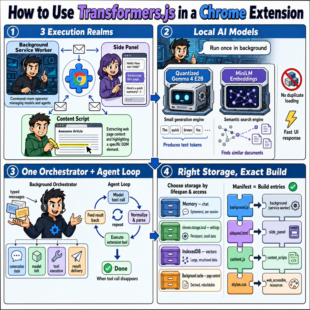 How to Use Transformers.js in a Chrome Extension 내용을 설명하는 본문 이미지