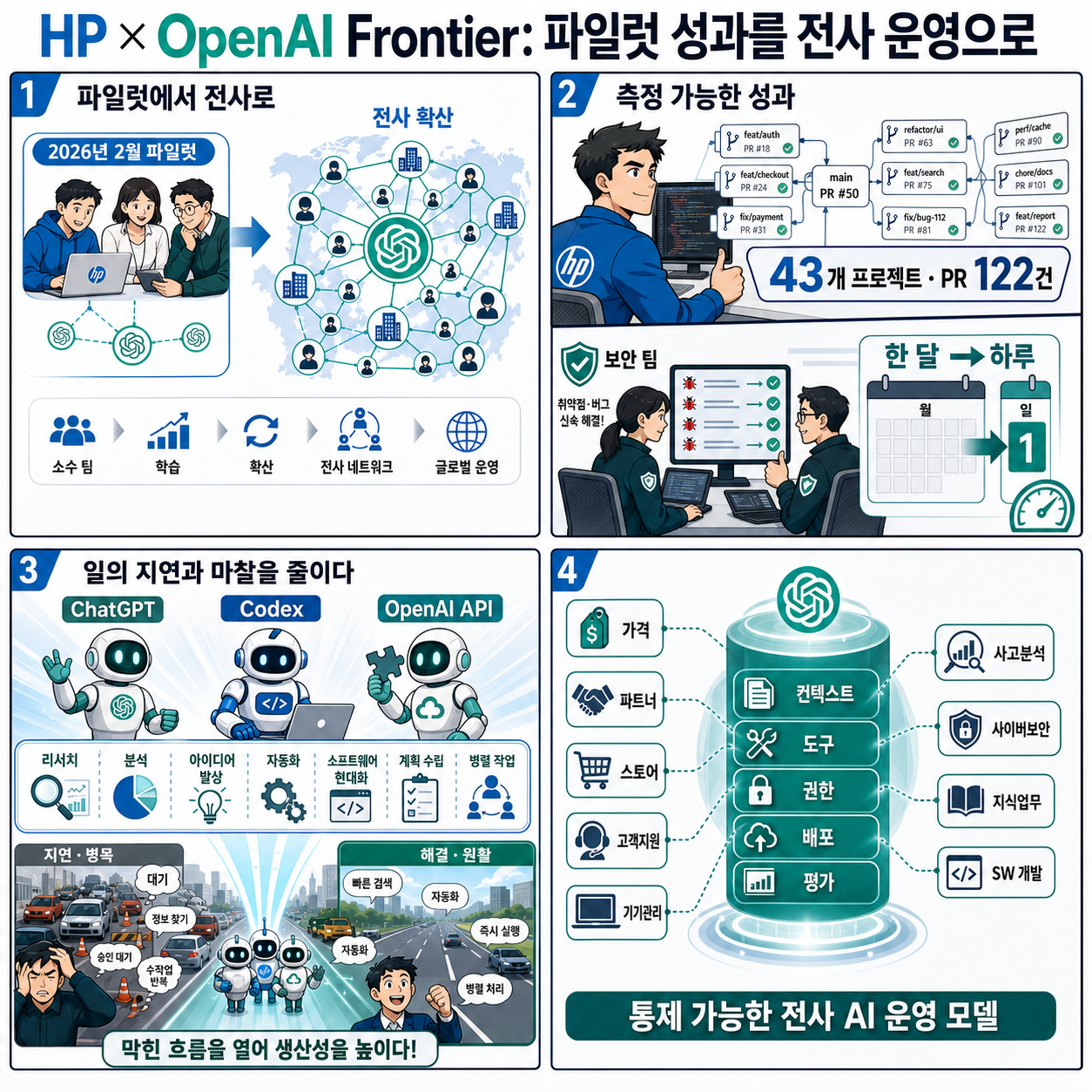 HP Inc. launches Frontier strategic partnership with OpenAI 내용을 설명하는 본문 이미지