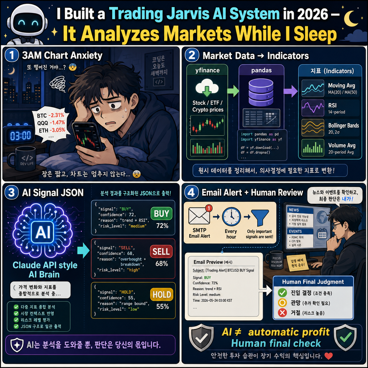 I Built a Trading Jarvis AI System in 2026 — It Analyzes Markets While I Sleep 내용을 설명하는 본문 이미지