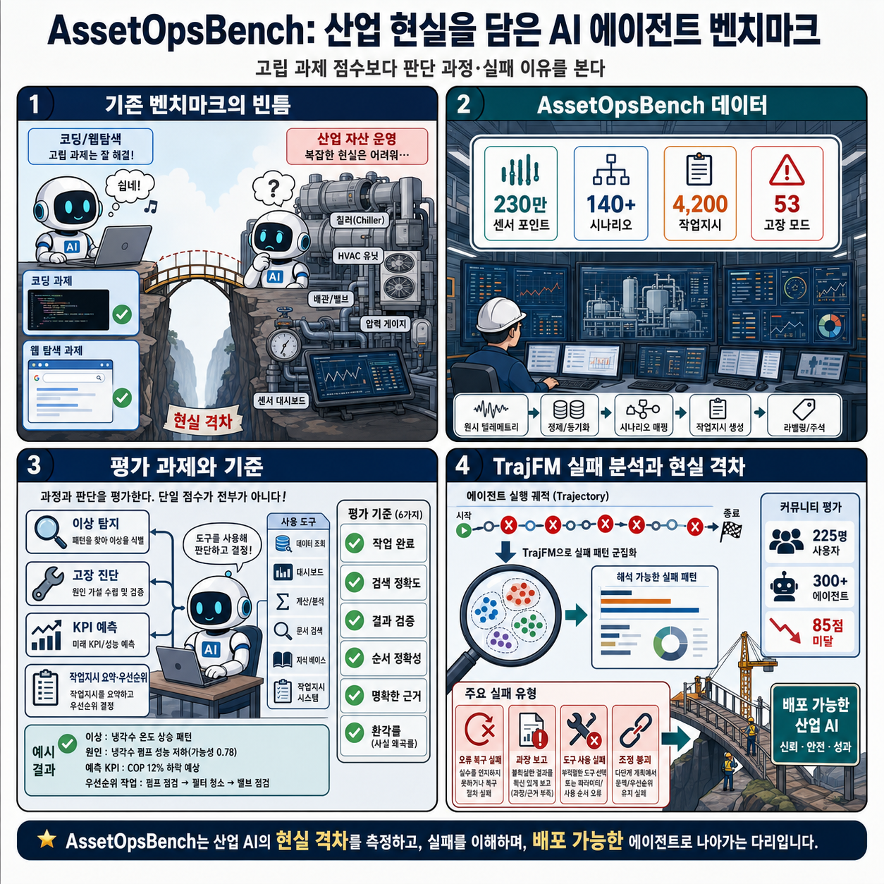 AssetOpsBench: Bridging the Gap Between AI Agent Benchmarks and Industrial Reality 내용을 설명하는 본문 이미지