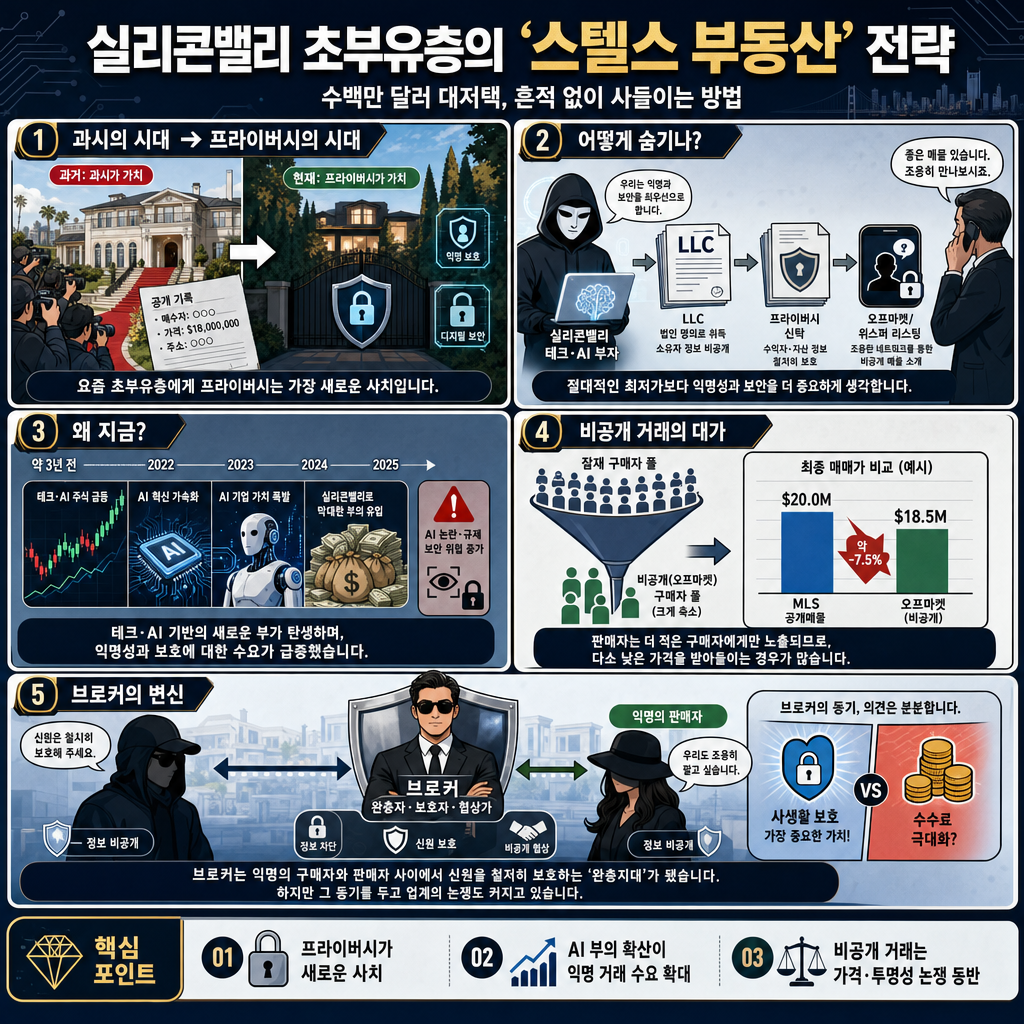 Inside the 'stealth wealth' playbook: How Silicon Valley's elite buy multimillion-dollar mansions without leaving a paper trail 내용을 설명하는 본문 이미지