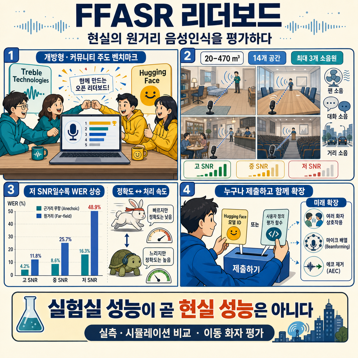 Introducing the FFASR Leaderboard: Benchmarking ASR in the Real World 내용을 설명하는 본문 이미지